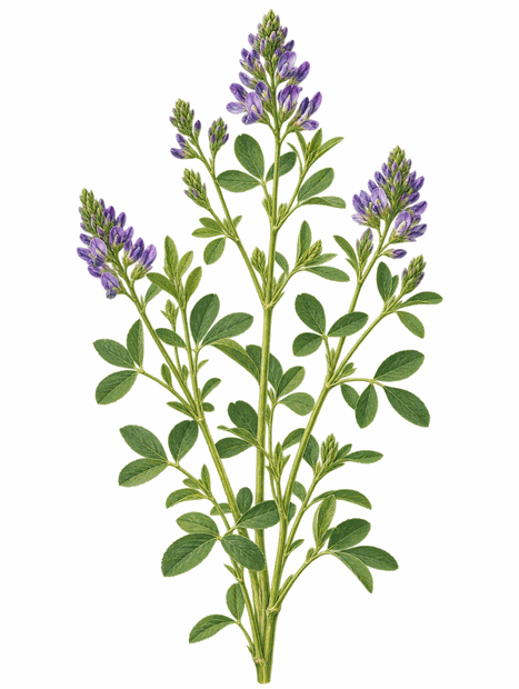 Ilustracja botaniczna: Lucerna